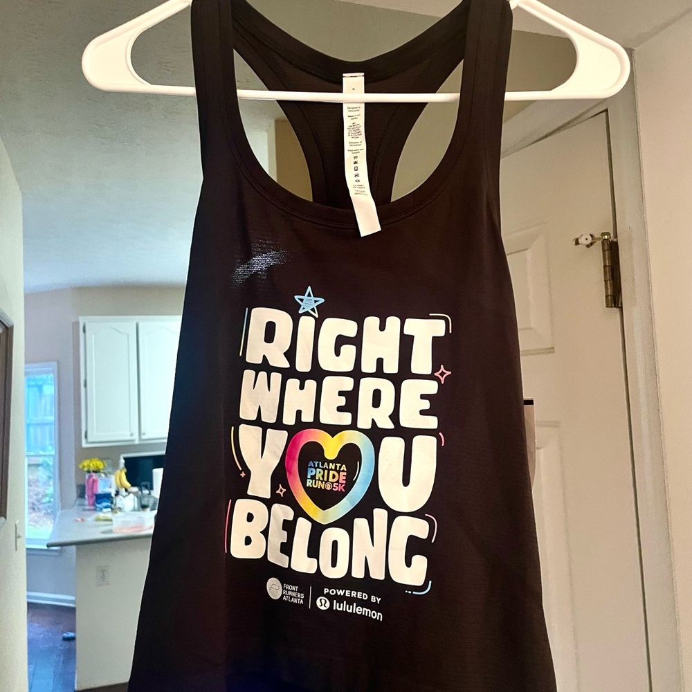 lululemon athletica Black Tank Top Pride Atlanta 5K
